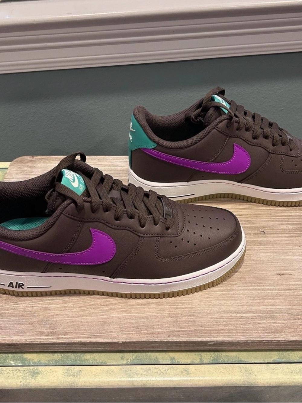 Nike Air Force 1 Low "Baroque Brown/Vivid Purple" ID# IM2368-237 Men’s 8.5 NWOB - Picture 5 of 11